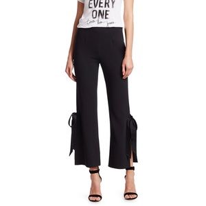 Cinq à Sept Black Wide Leg Pants With Bow Details